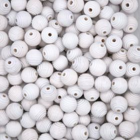Rillenperlen 18mm • 10 Stück 'weiß' 218 auf Lager