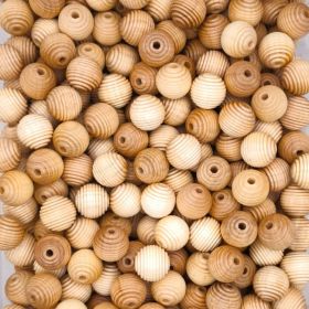 Rillenperlen 18mm • 10 Stück 'natur' 132 auf Lager