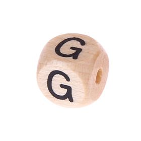 Letter beads letter cube wood embossed 10mm 'G' 379 in stock 