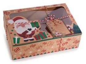 Papier Geschenkbox mit Sichtfenster Weihnachten 'Santa Claus' 10 in stock 