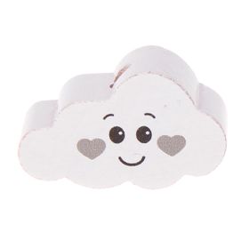 Motivperle Wolke Gesicht  'weiß-hellgrau' 19 auf Lager