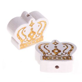 Motif bead royal crown gold glitter 'white' 22 in stock 