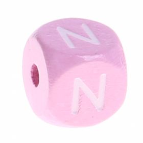 Holzbuchstaben Rosa 10 mm x 10 mm 'N' 1313 auf Lager