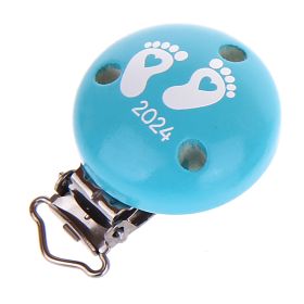 Pacifier clip baby feet 2024 'light turquoise' 5 in stock 