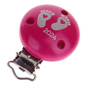 Pacifier clip baby feet 2024 'dark pink' 13 in stock 
