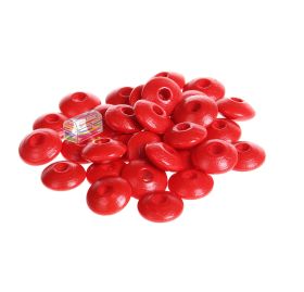 Linsen-Perlen Holzlinsen 10mm • 50 Stück 'rot' 105 auf Lager