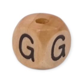Vertikale Buchstabenwürfel Holz geprägt 10mm Buchstabenperlen 'G' 245 auf Lager