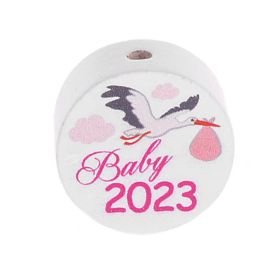 Motivperle Scheibe Baby 2023 'babyrosa' 35 auf Lager