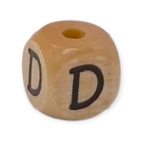 Vertikale Buchstabenwürfel Holz geprägt 10mm Buchstabenperlen 'D' 241 auf Lager