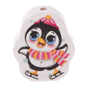 Penguin motif bead 'Scarf pink' 36 in stock 