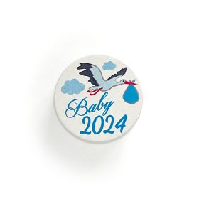 Motivperle Scheibe Baby 2024 'babyblau' 29 auf Lager