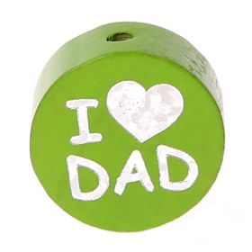 Wendemotiv-Perle I Love MOM / DAD 'gelbgrün' 80 auf Lager