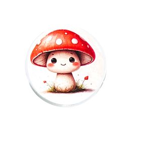 Motivperle Waldpilz 'weiß' 83 auf Lager